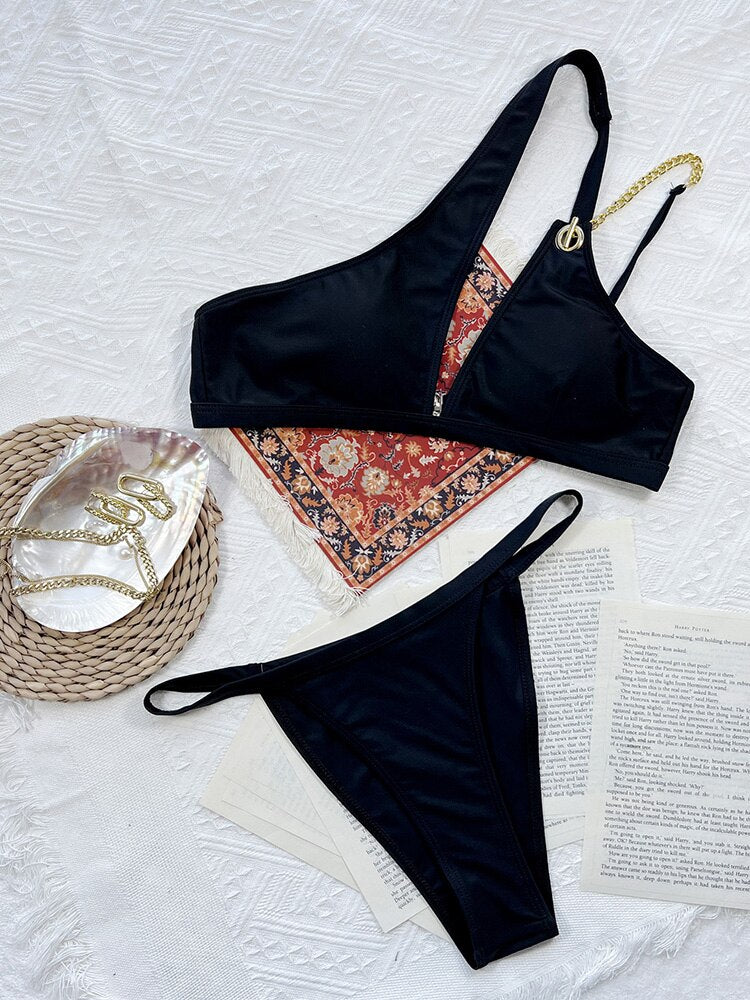 Women's Split Swimsuit Solid Color