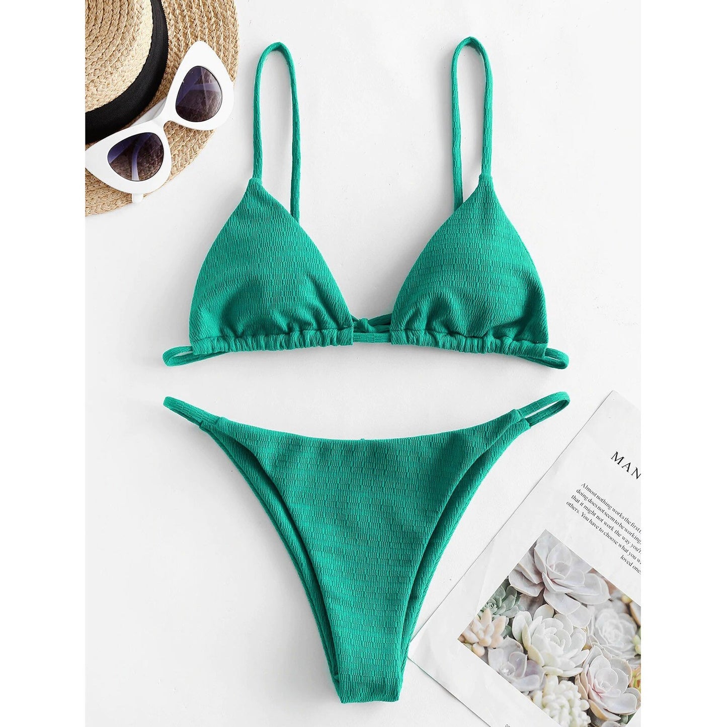 Color Bandage Brazilian Women Push Swimsuit With High Waist