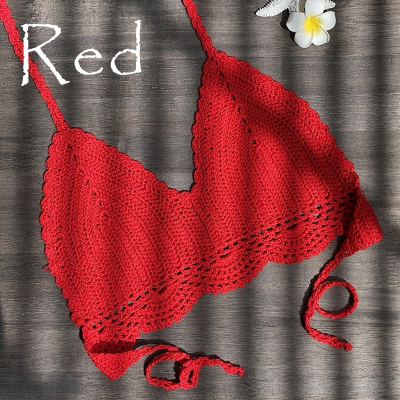 Two Piece Knitted Crochet Swimsuit