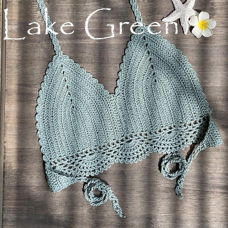 Two Piece Knitted Crochet Swimsuit