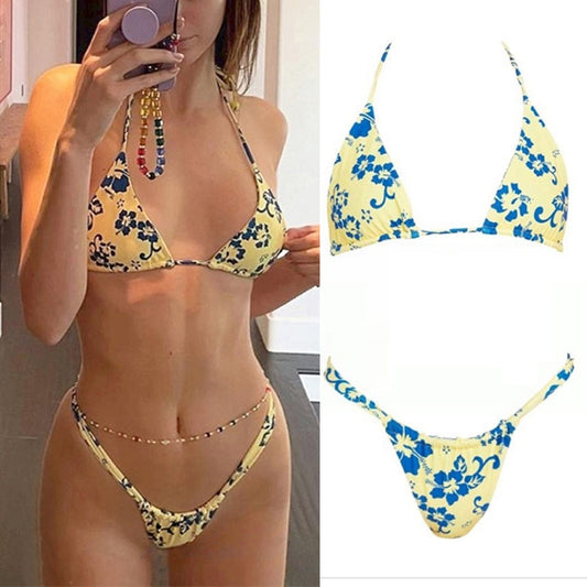 Rinabe Bikini Floral Print Micro Bikini Set