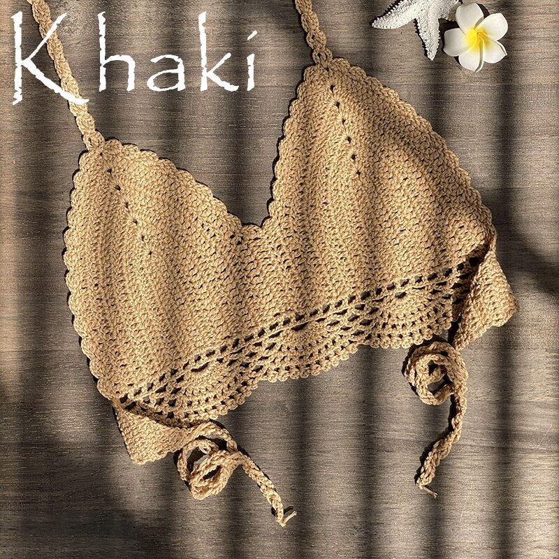 Two Piece Knitted Crochet Swimsuit