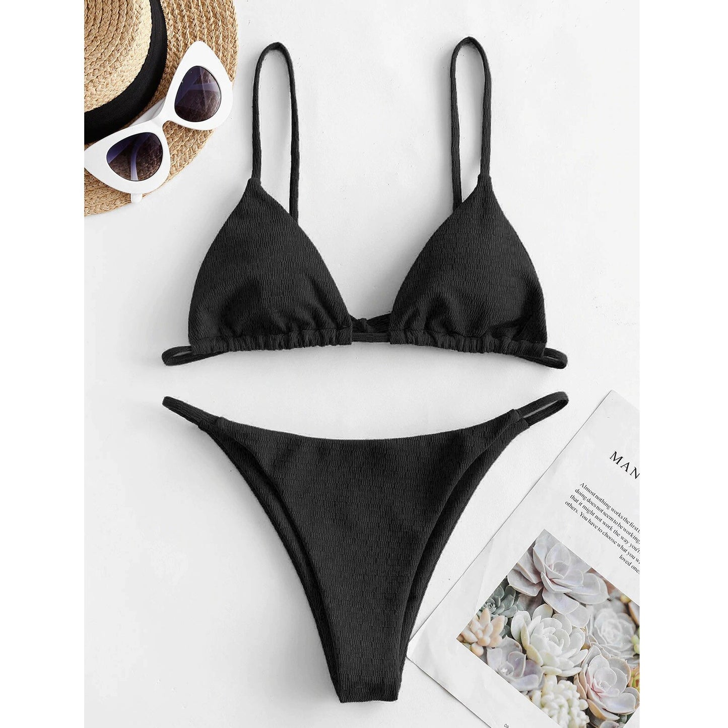 Color Bandage Brazilian Women Push Swimsuit With High Waist