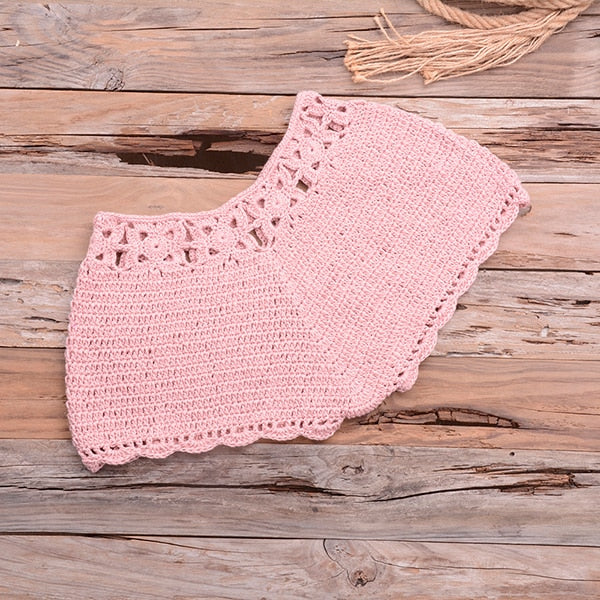 Two Piece Knitted Crochet Swimsuit