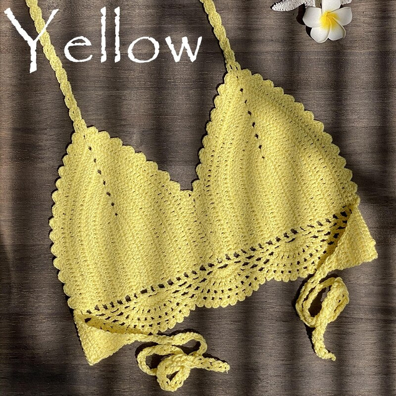 Two Piece Knitted Crochet Swimsuit