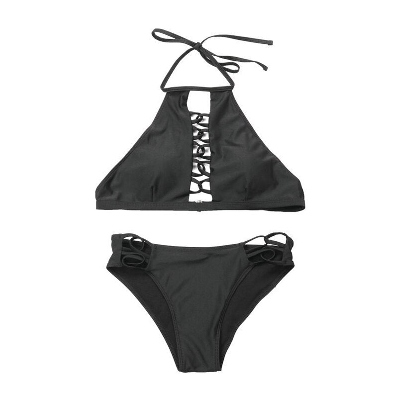 Two Piece Black Bandage Bikini